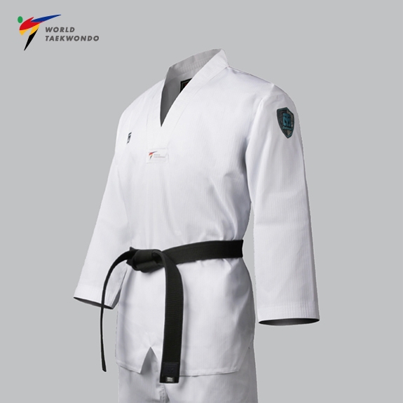MOOTO 3F Female Uniforms White Taekwondo TKD Dobok Black-Neck 